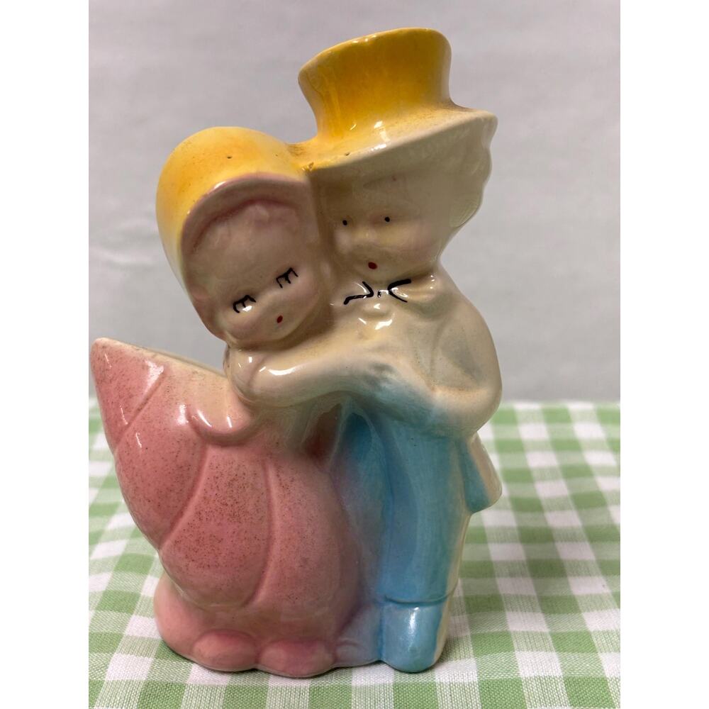1940s Shawnee Pottery Couple Planter: Victorian Ceramic Figurine, Mid-Century